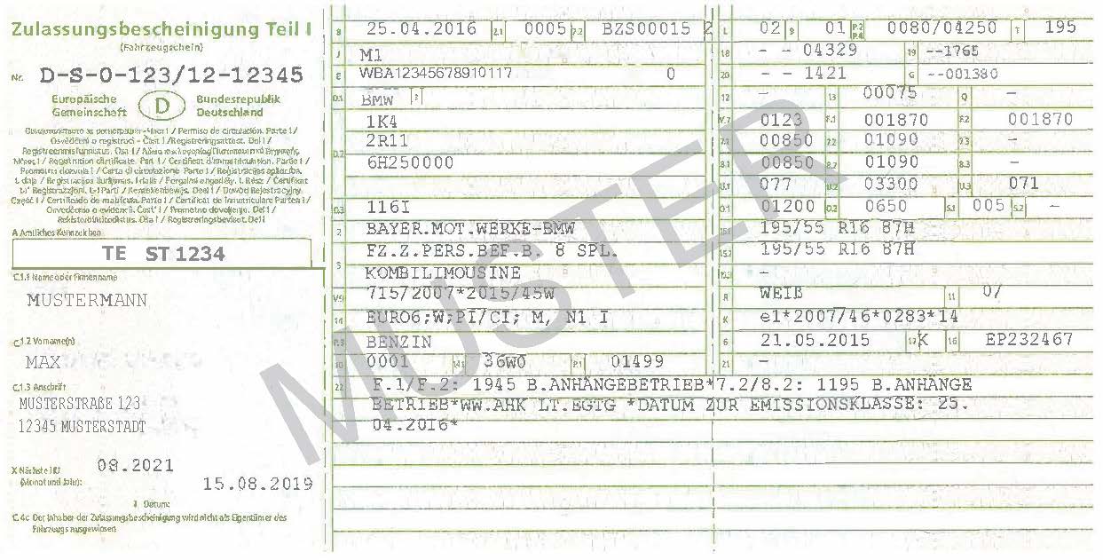 Zulassungsbescheinigung Teil 1 Adresse ändern FAQ rund um den Verkauf Deines Autos